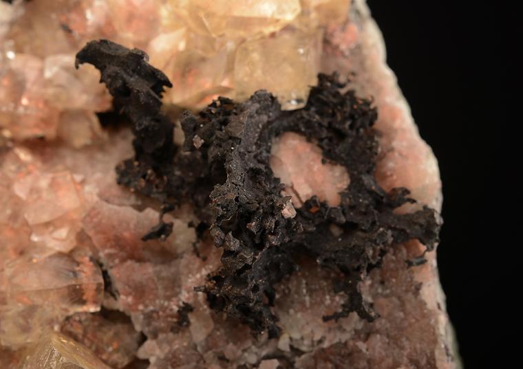 CALCITE with COPPER on PREHNITE